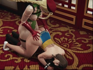Cammy Fucks Chun Li Doggystyle (futa, Japanese)
